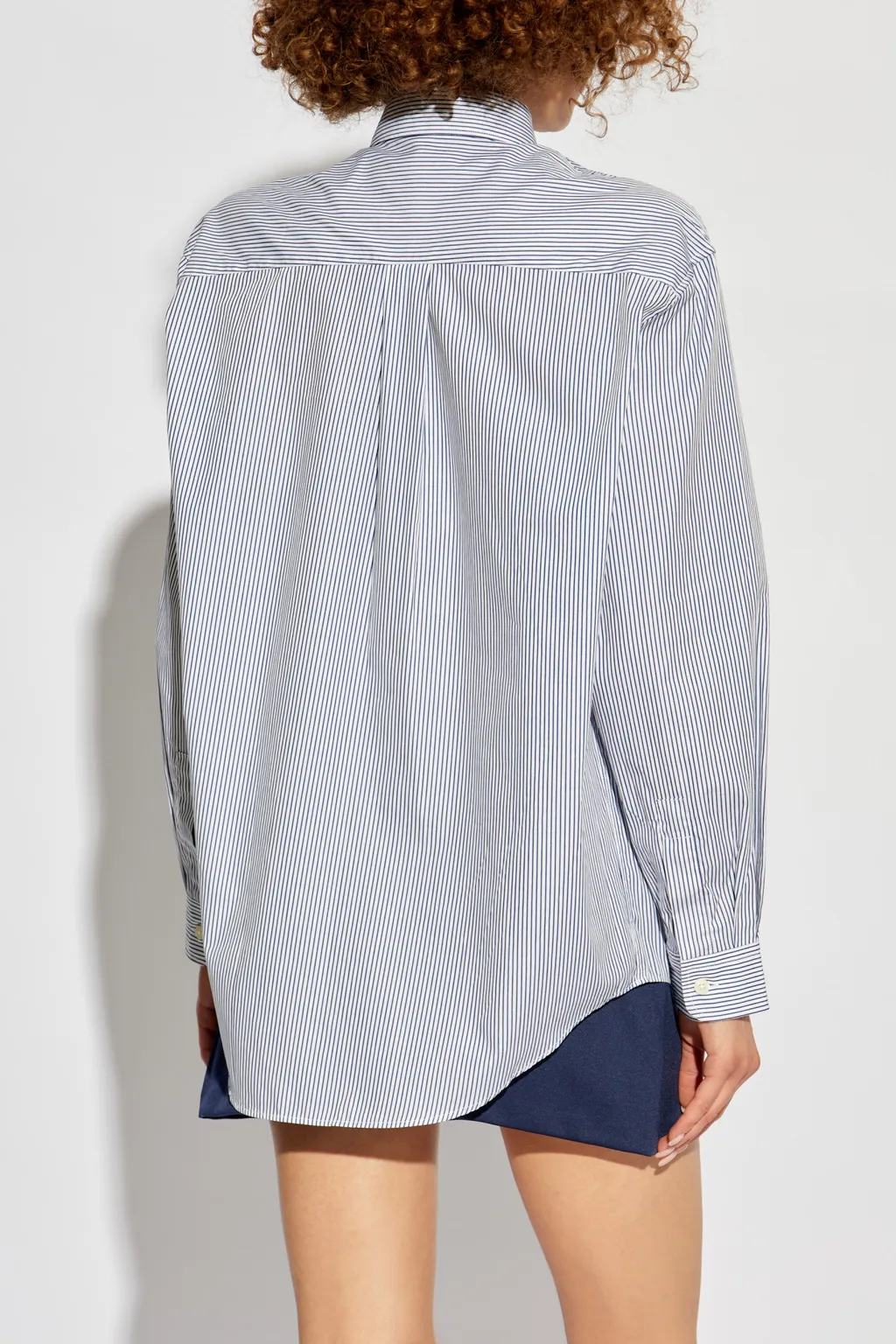 Sporty & Rich Striped Logo-Embroidered Shirt