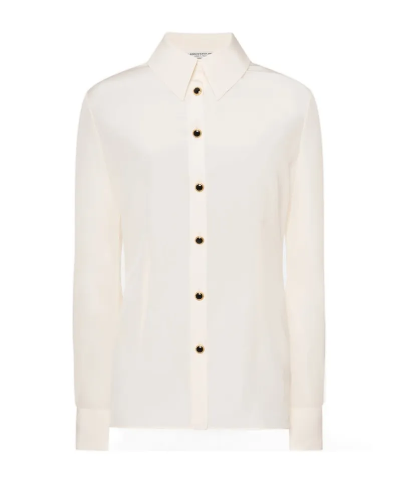 Jewelry-Buttons Silk Shirt