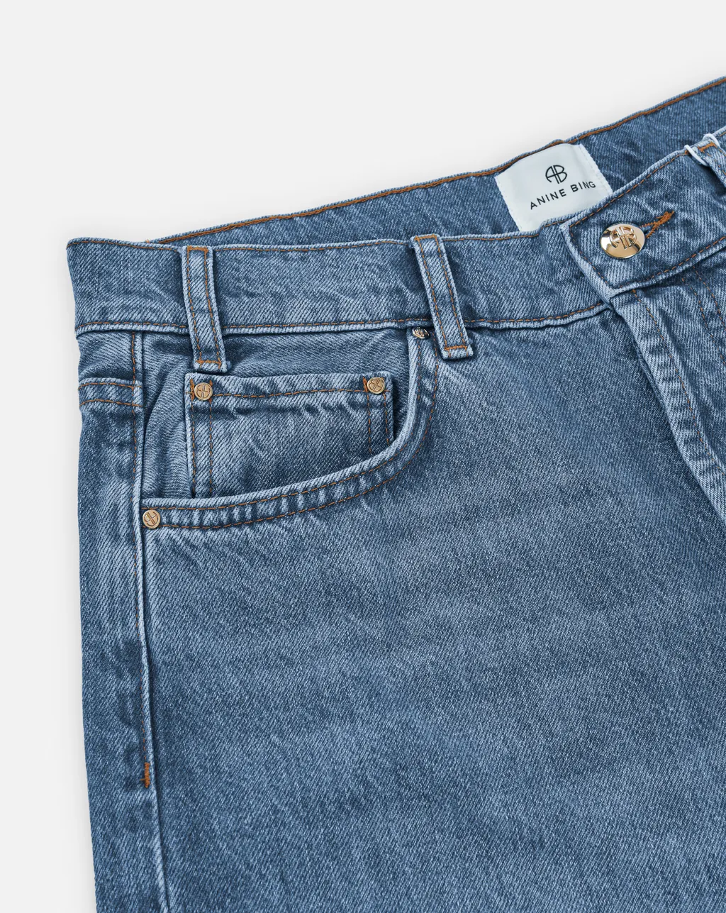Mid-Wash Wide-Leg Jeans