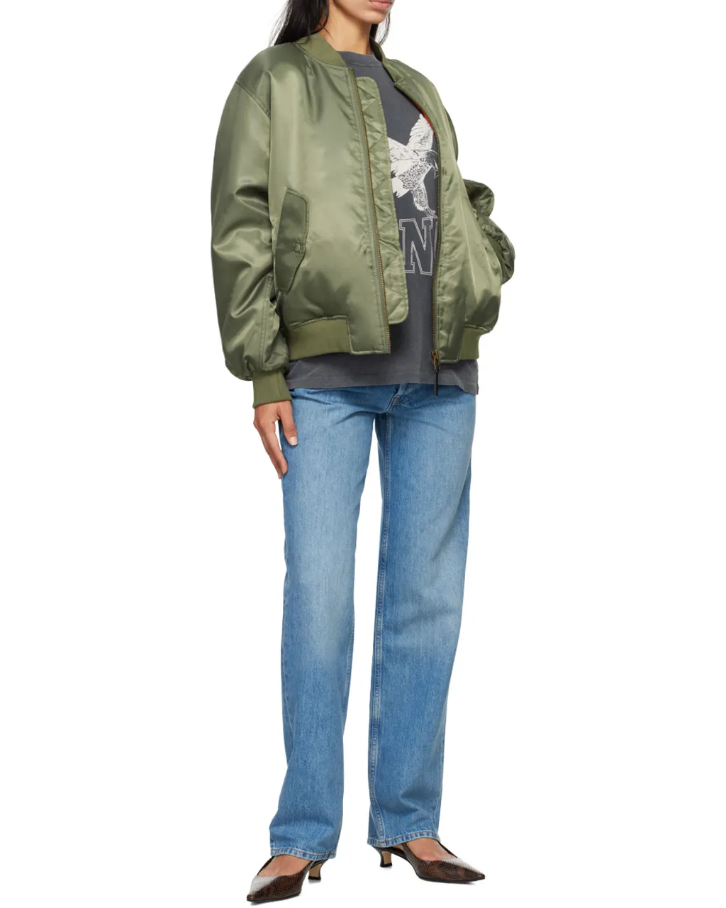 Mid-Wash Wide-Leg Jeans