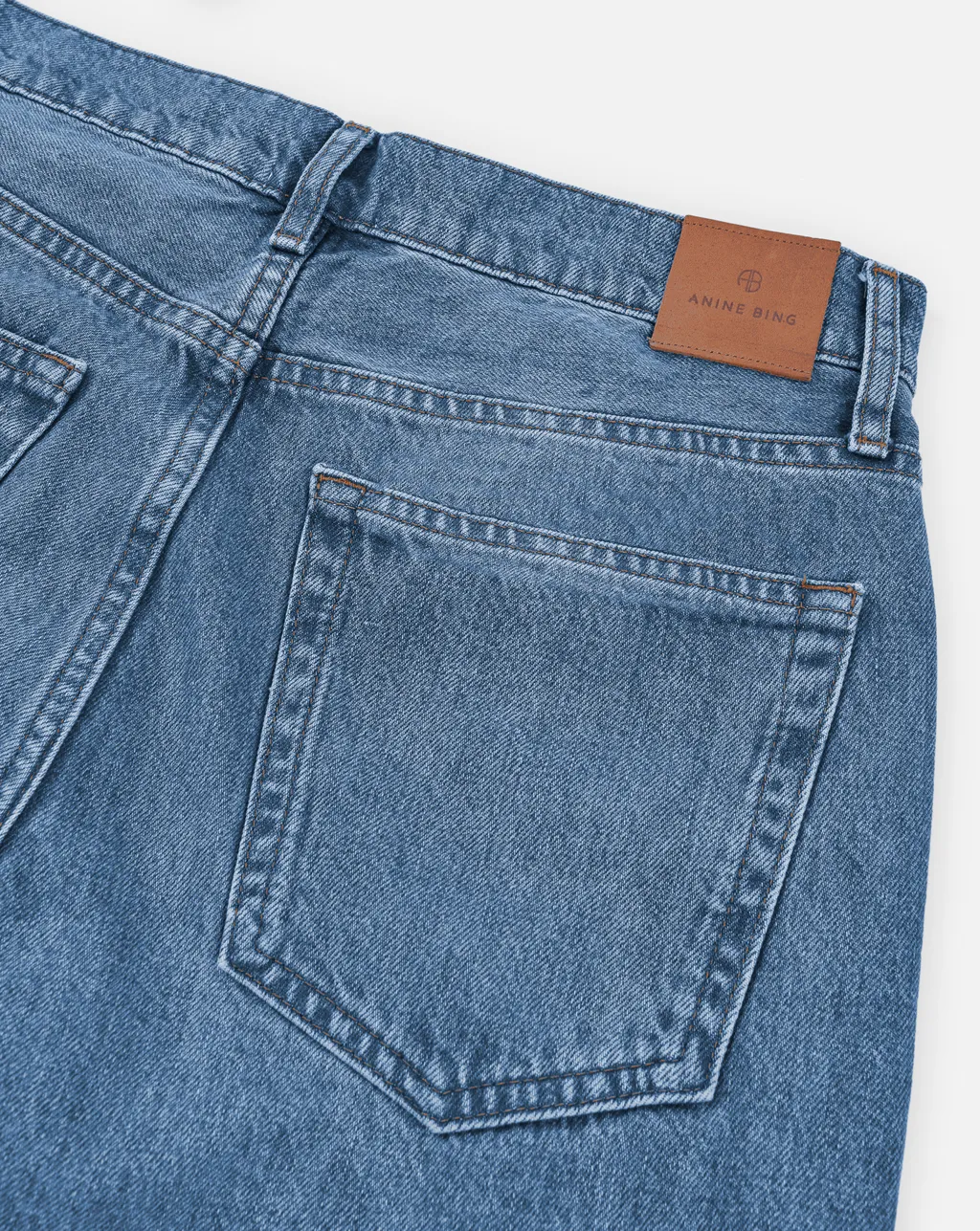 Mid-Wash Wide-Leg Jeans