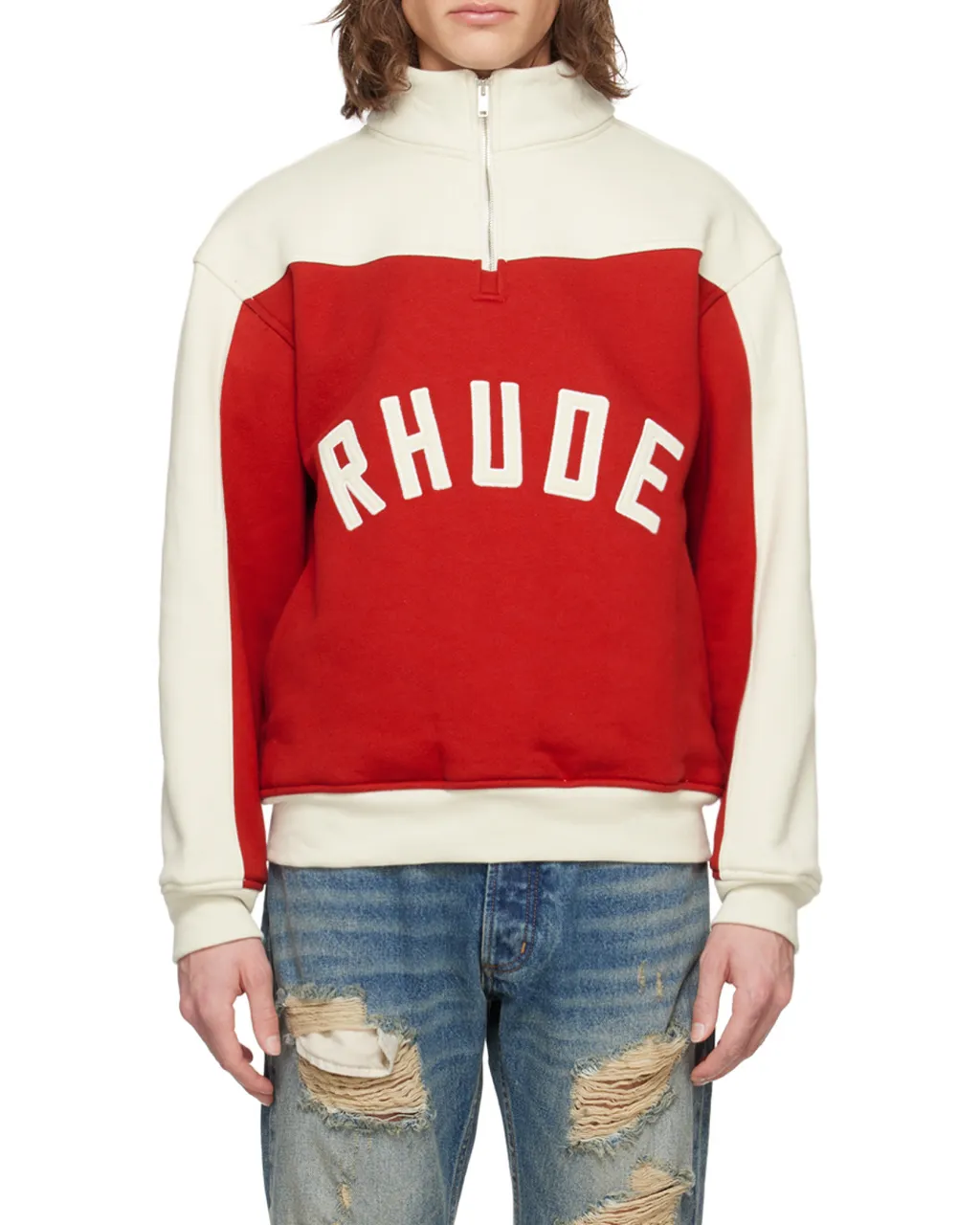 Contrast Varsity Cotton Sweatshirt