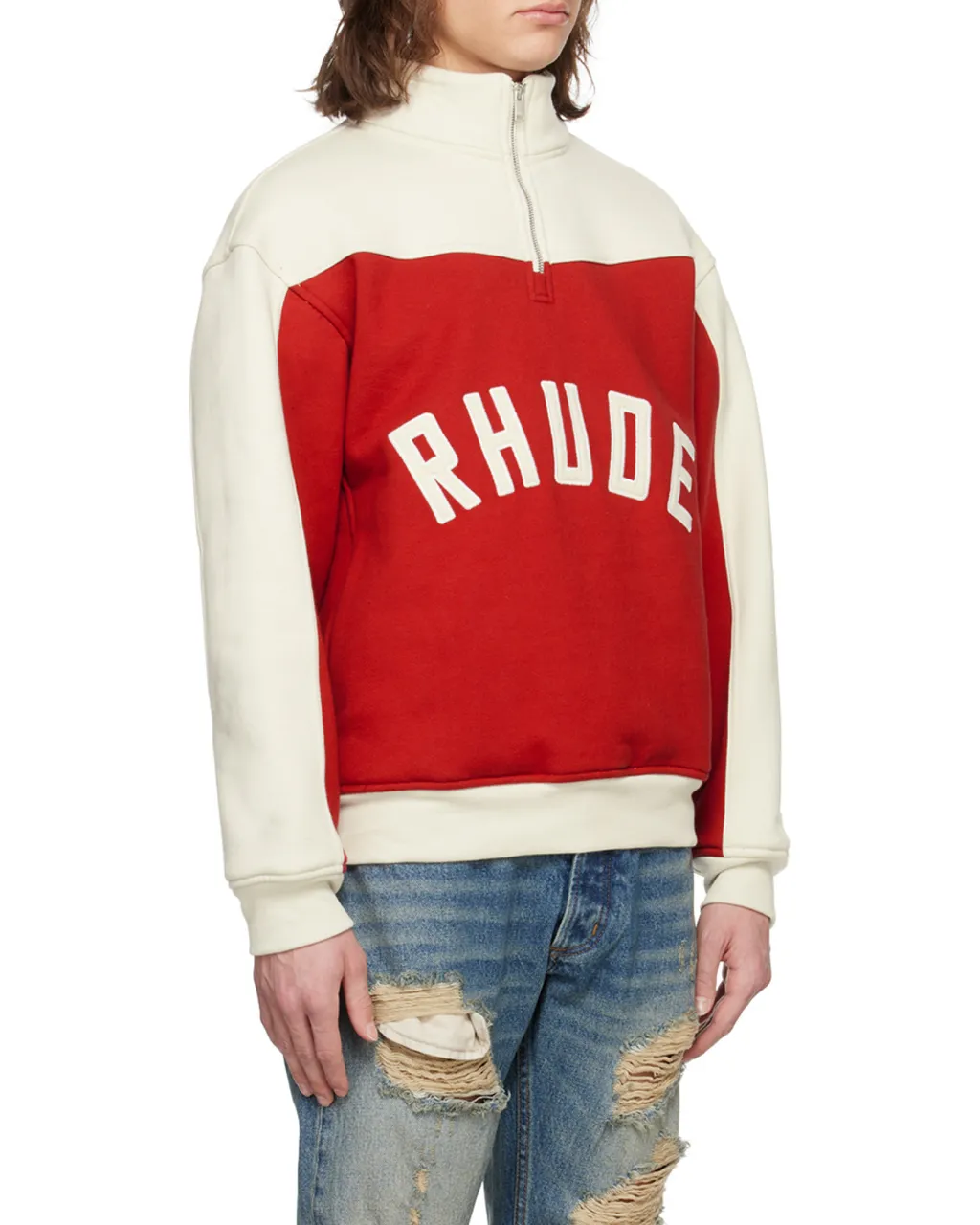 Contrast Varsity Cotton Sweatshirt