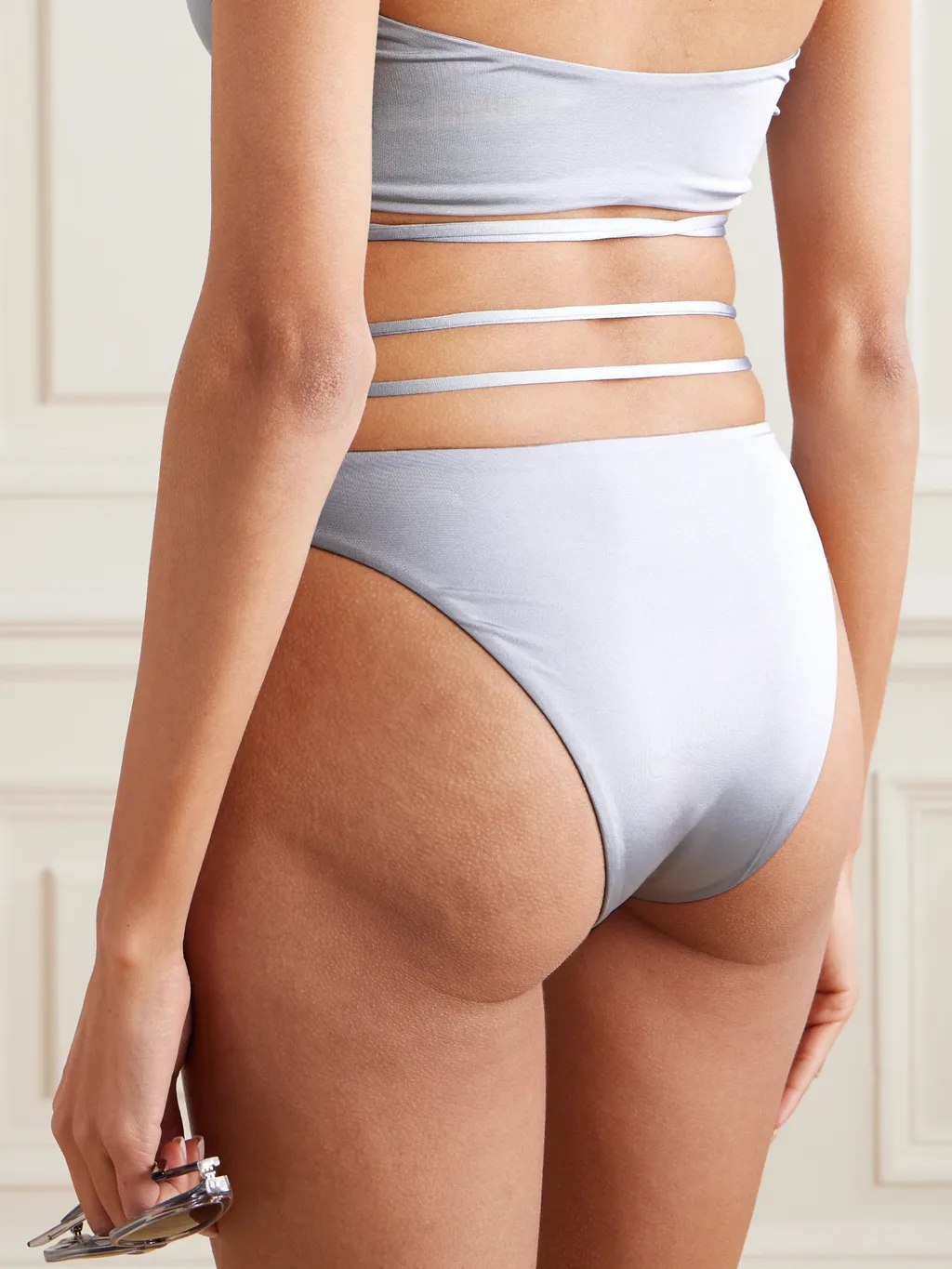 Faux Pearl Trimmed Bikini Briefs