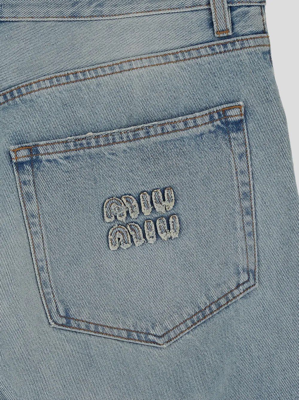 Miu Miu Logo Patch Straight-Leg Jeans
