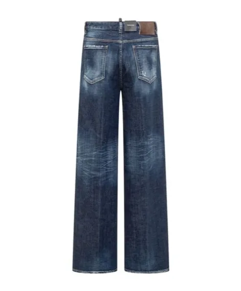 Dsquared2 Distressed Wide-Leg Jeans