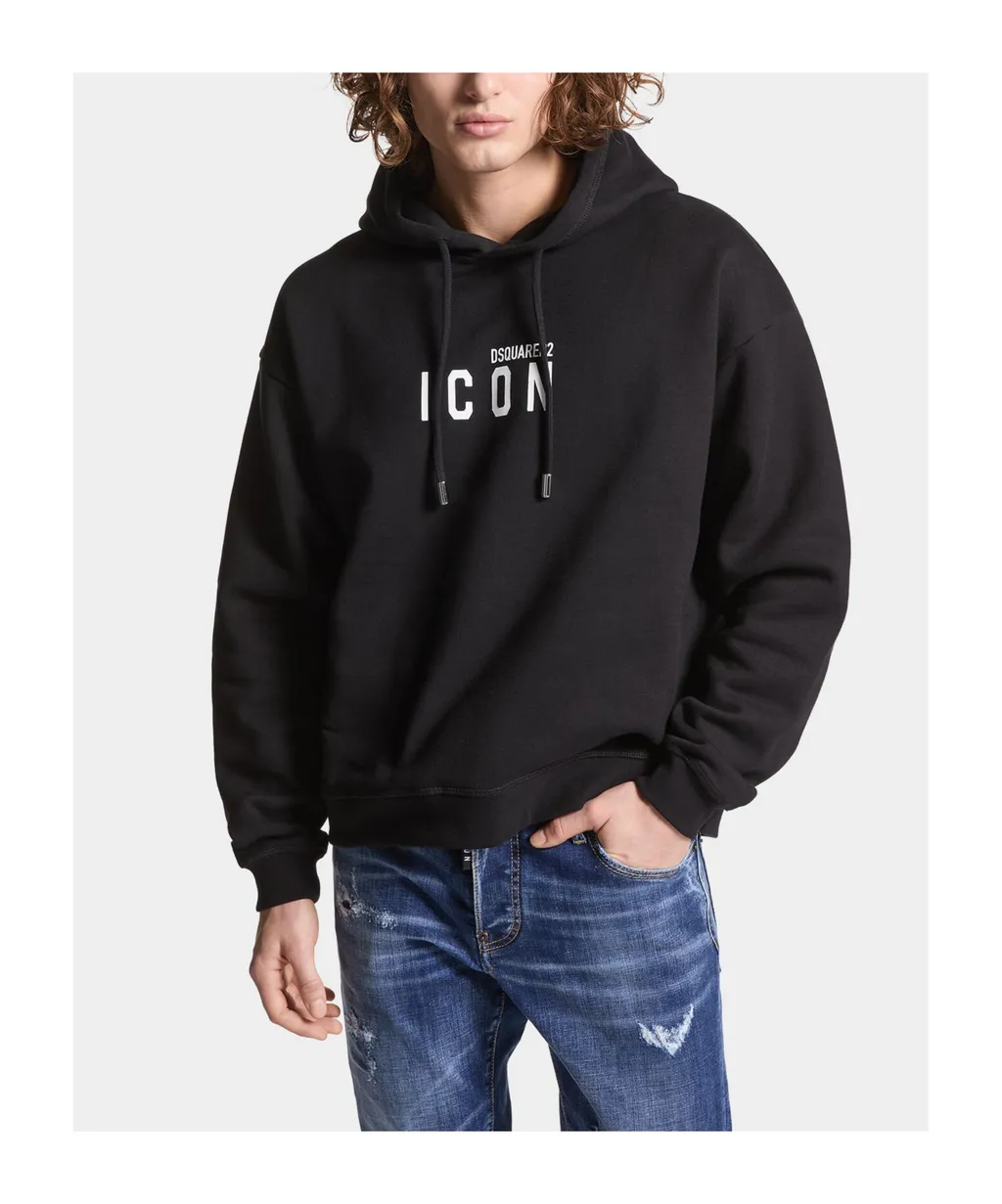 Dsquared2 Icon Logo Printed Drawstring Hoodie
