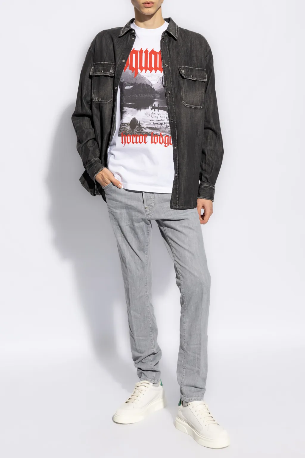 Dsquared2 Graphic Printed Crewneck T-Shirt