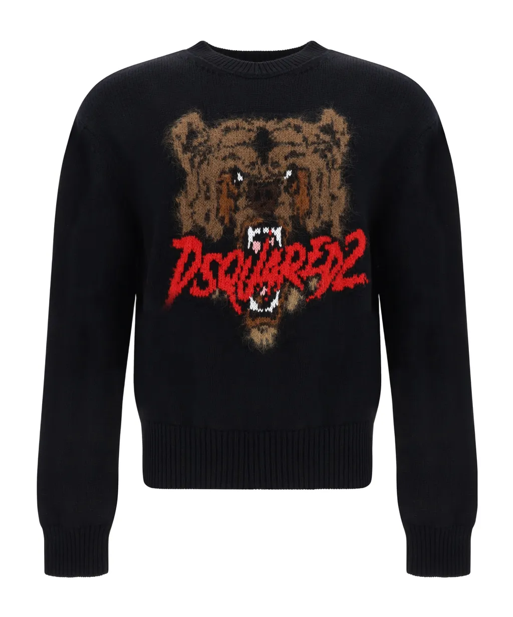 Dsquared2 Logo-Intarsia Crewneck Jumper