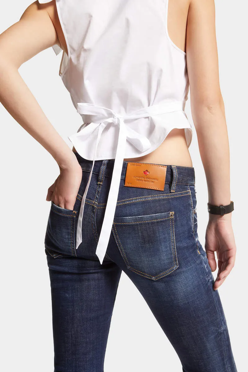 Dsquared2 Dark Clean Washed Medium-Waist Flare Jeans