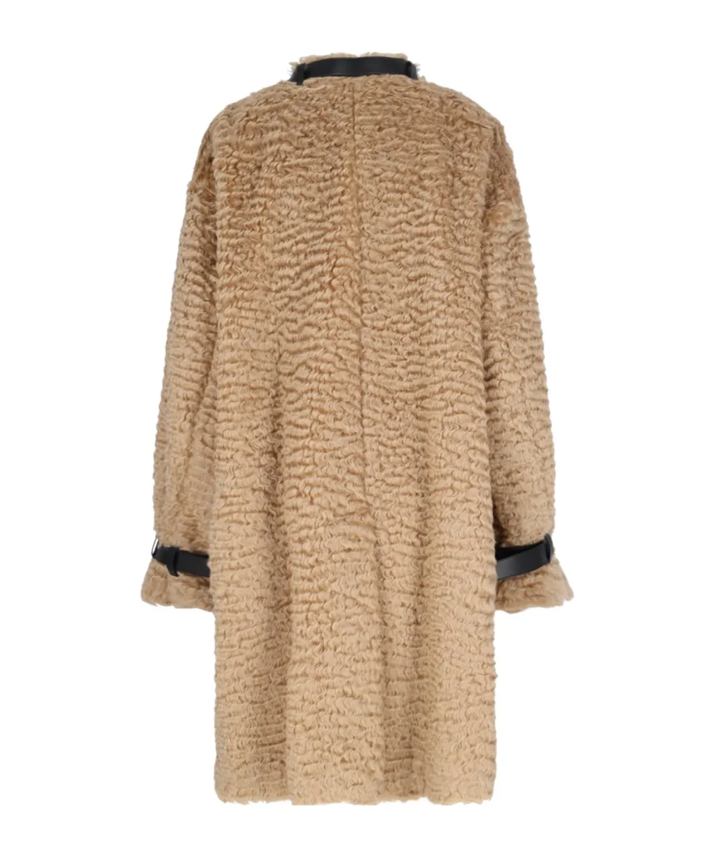 Jil Sander Detachable Leather Neck Strap Calf-Length Coat