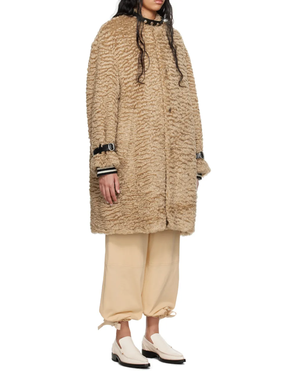Jil Sander Detachable Leather Neck Strap Calf-Length Coat