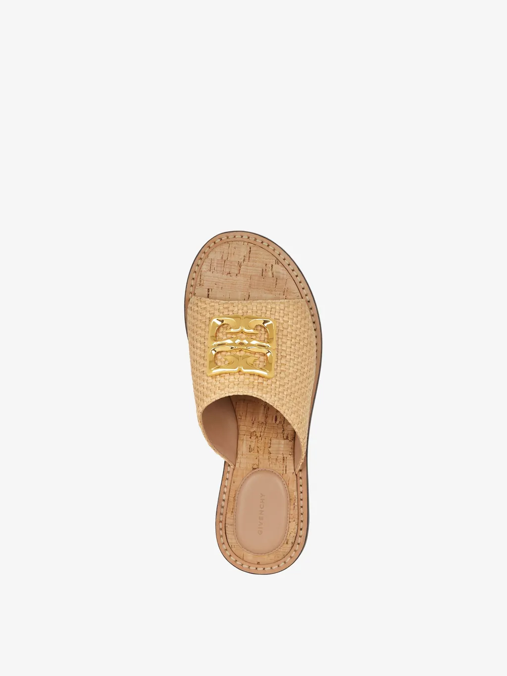 Givenchy 4G Plaque Raffia Flat Mules