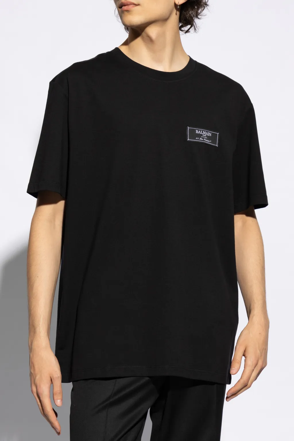 Balmain Logo Patch Crewneck T-Shirt