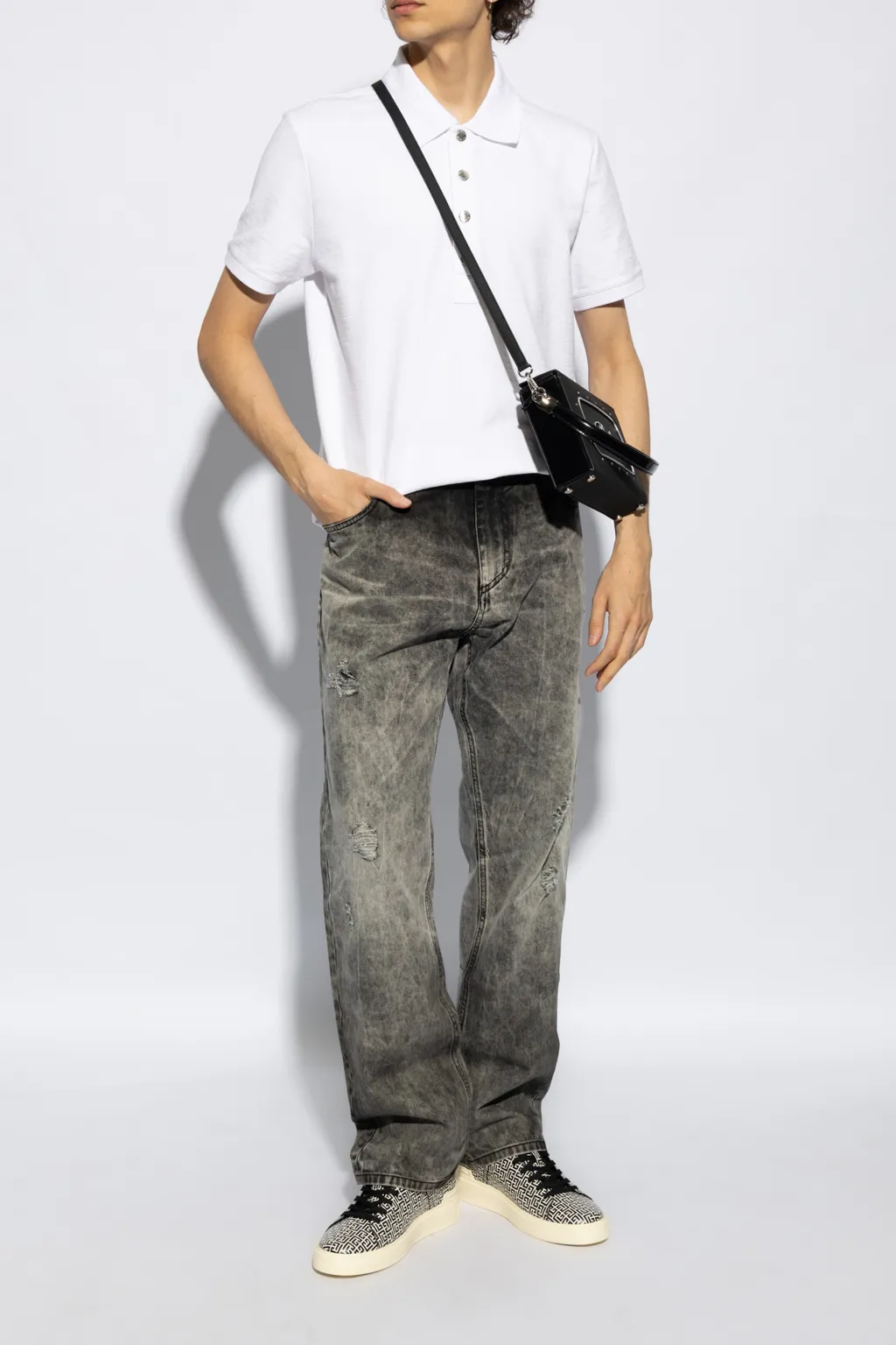 Balmain Short-Sleeve Polo Shirt