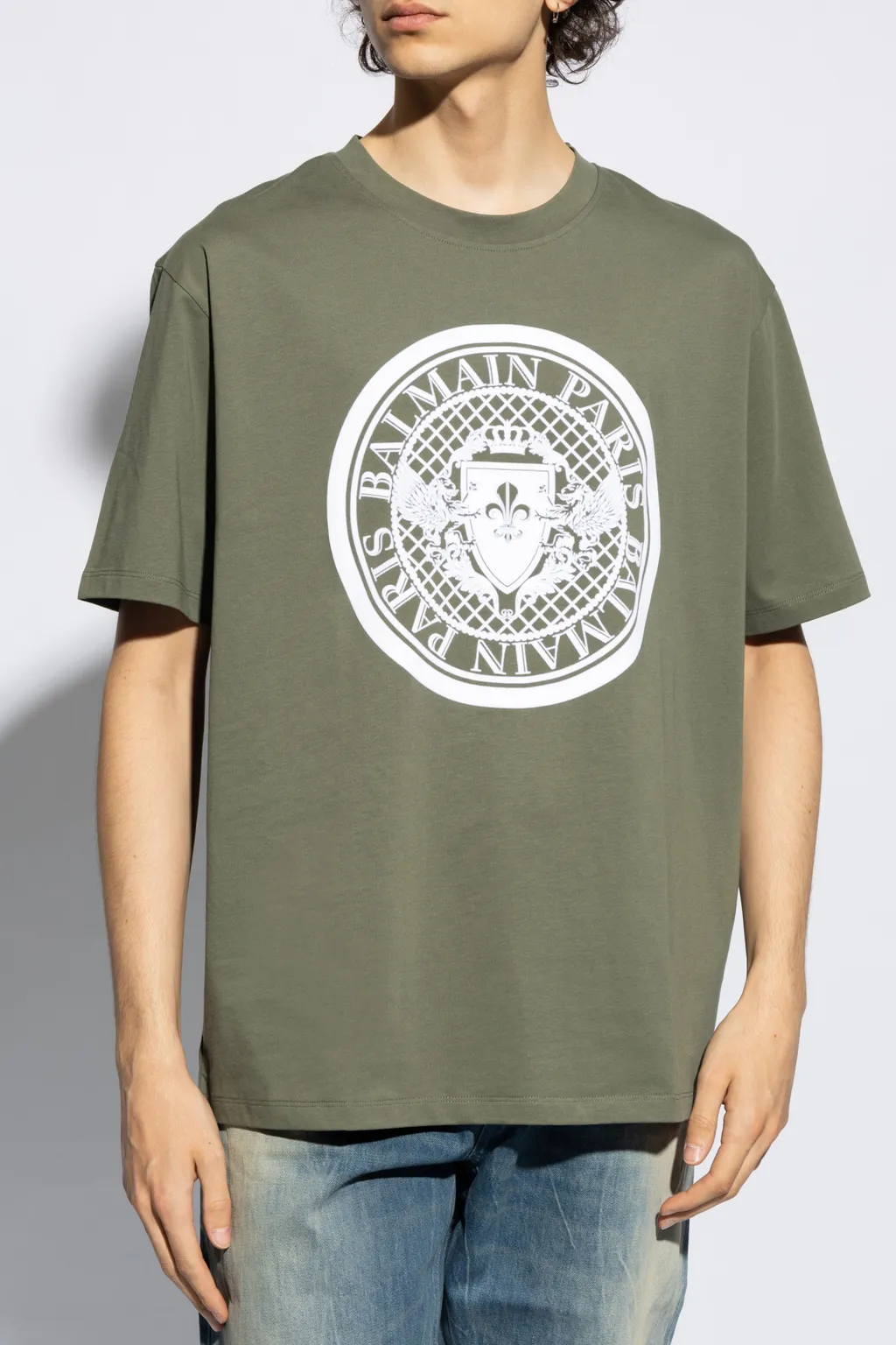 Balmain Logo Printed Crewneck T-Shirt
