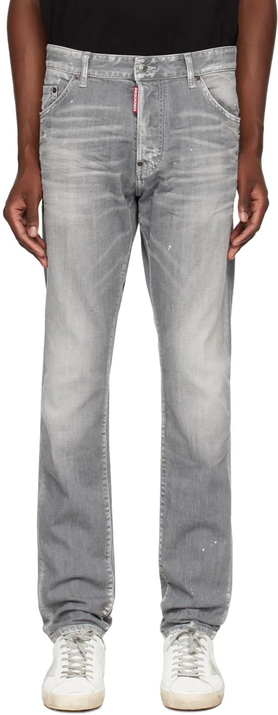 Dsquared2 Logo-Patch Distressed Jeans