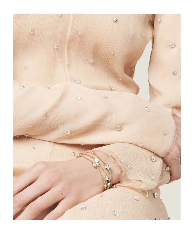 Metal Bracelet With Crystals