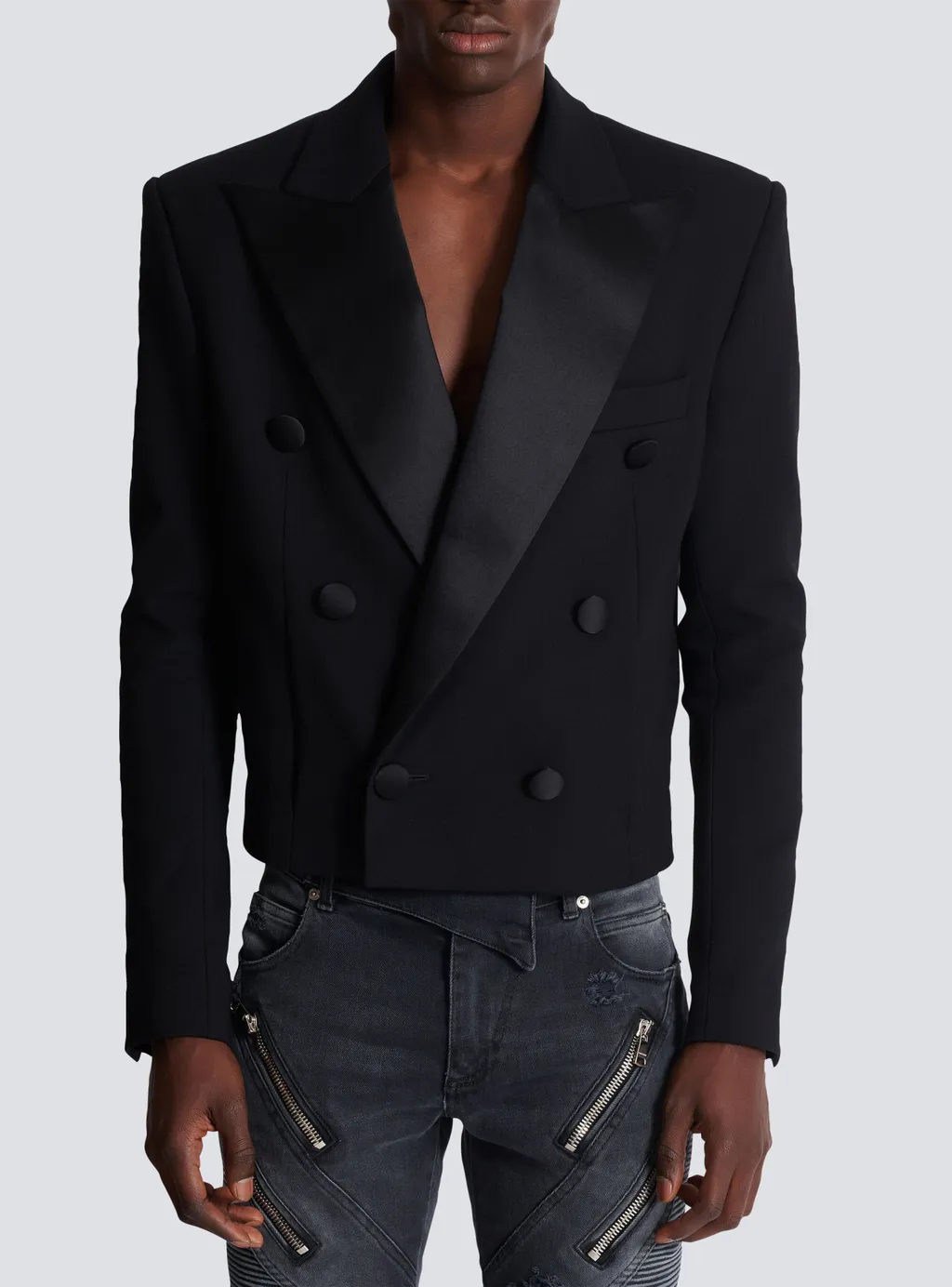 Cropped Double Crepe Jacket