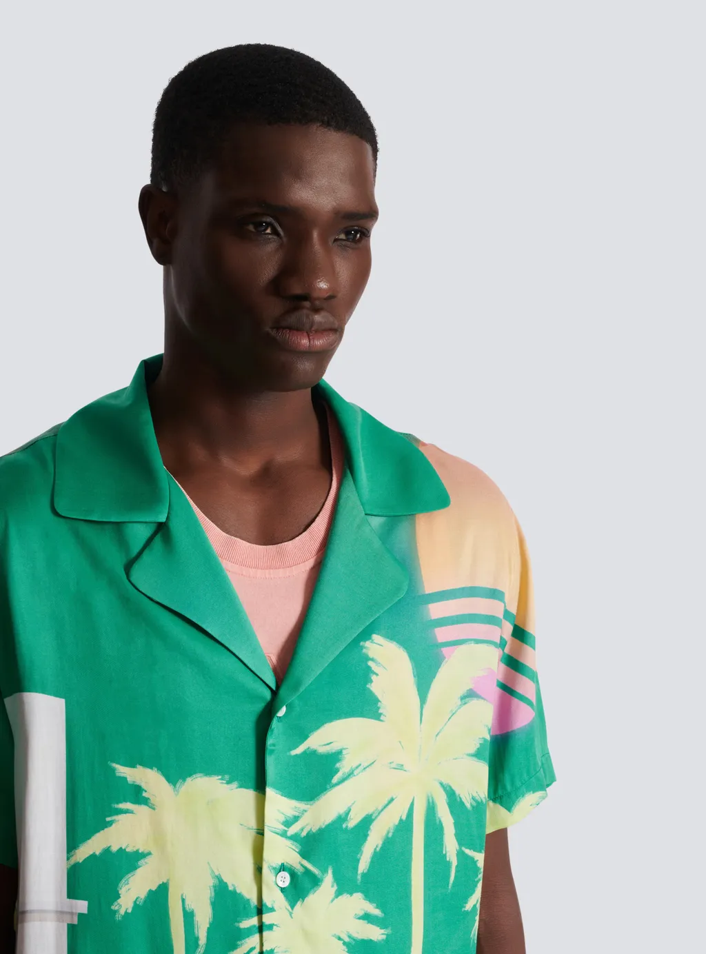 Balmain Palm Printed Short-Sleeve Shirt