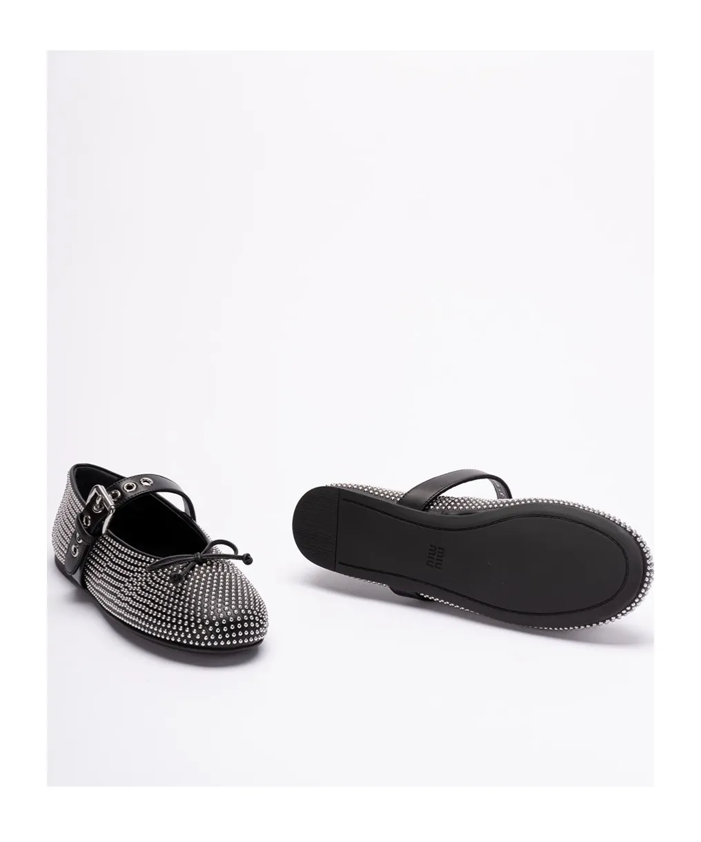 Calf Leather Ballerina Flats