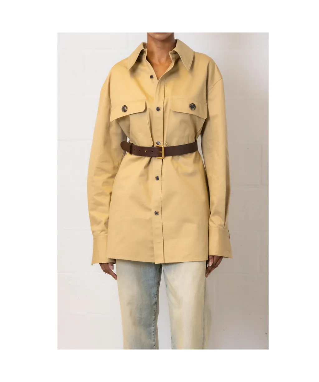Straight-Point Collar Shirt