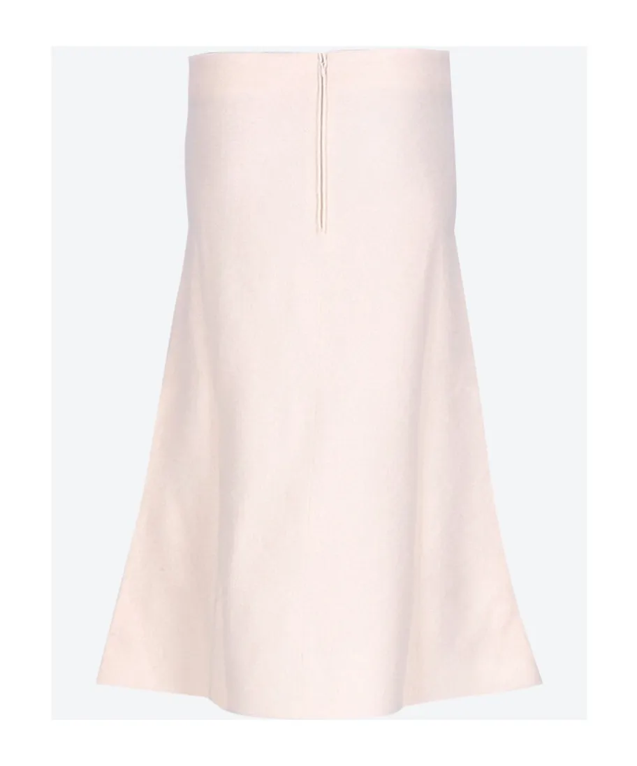 Boiled Wool Midi Skirt
