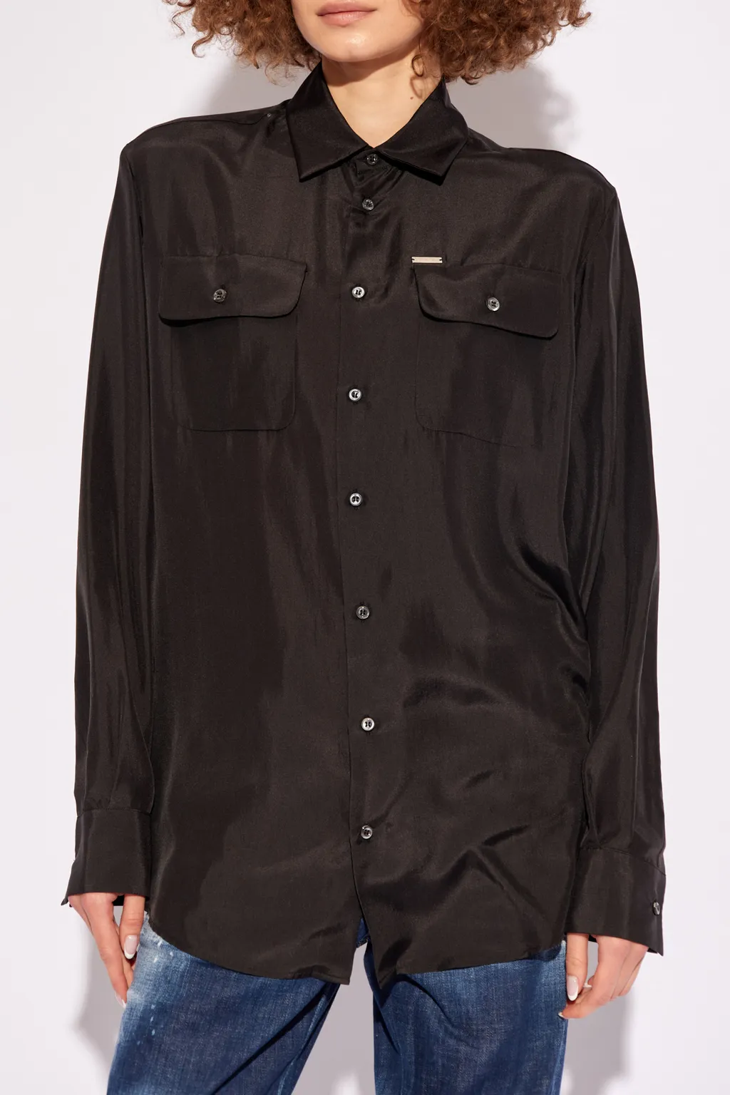 Dsquared2 Logo Plaque Long-Sleeved Shirt