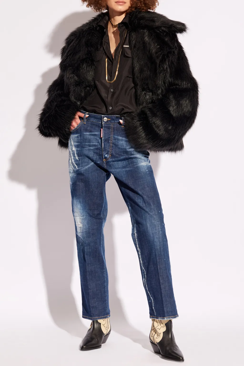 Dsquared2 Logo Plaque Long-Sleeved Shirt