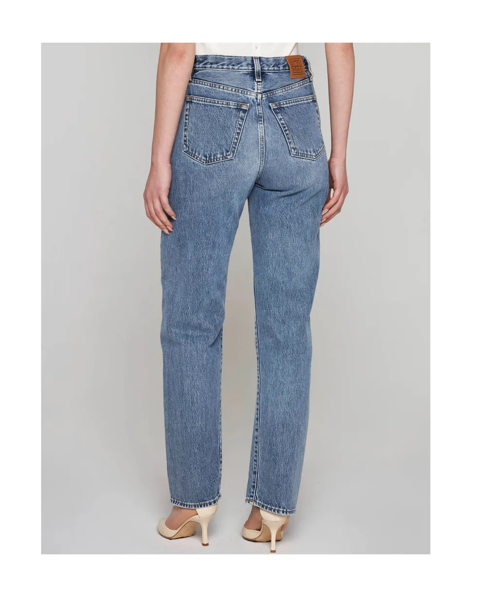 TotÊMe Logo Patch Straight-Leg Jeans