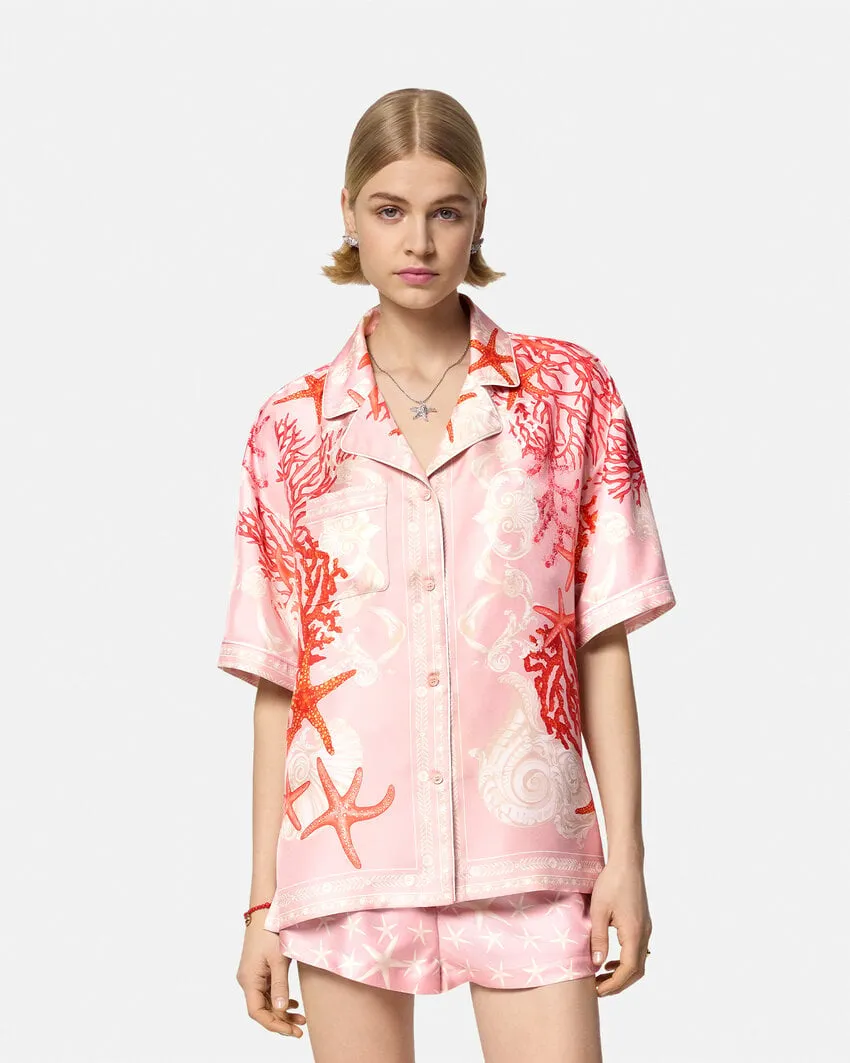 Versace Barocco Sea Printed Short-Sleeved Shirt
