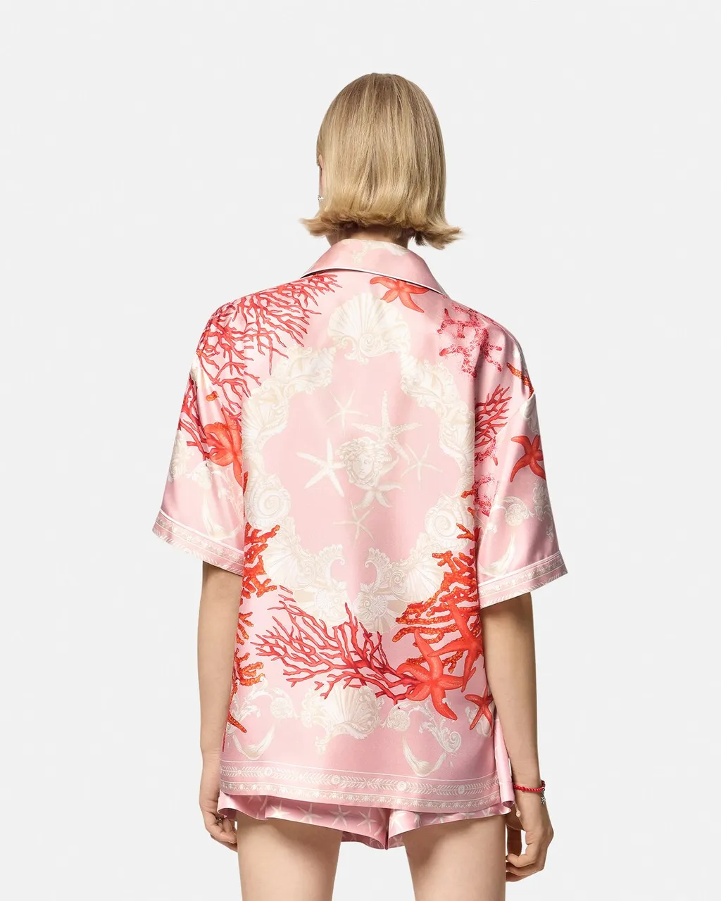 Versace Barocco Sea Printed Short-Sleeved Shirt