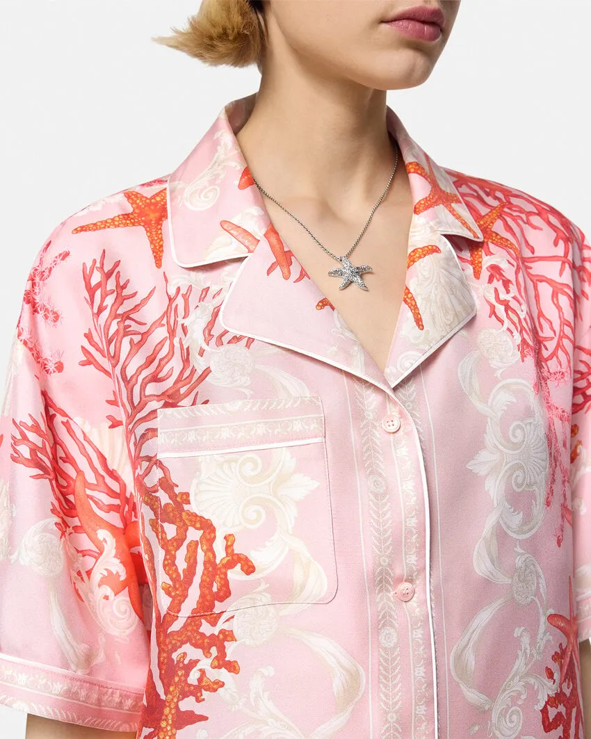 Versace Barocco Sea Printed Short-Sleeved Shirt
