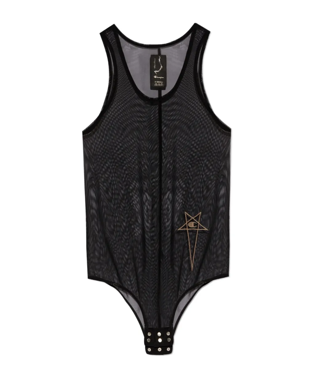 Logo-Embroidered Mesh Tank Top