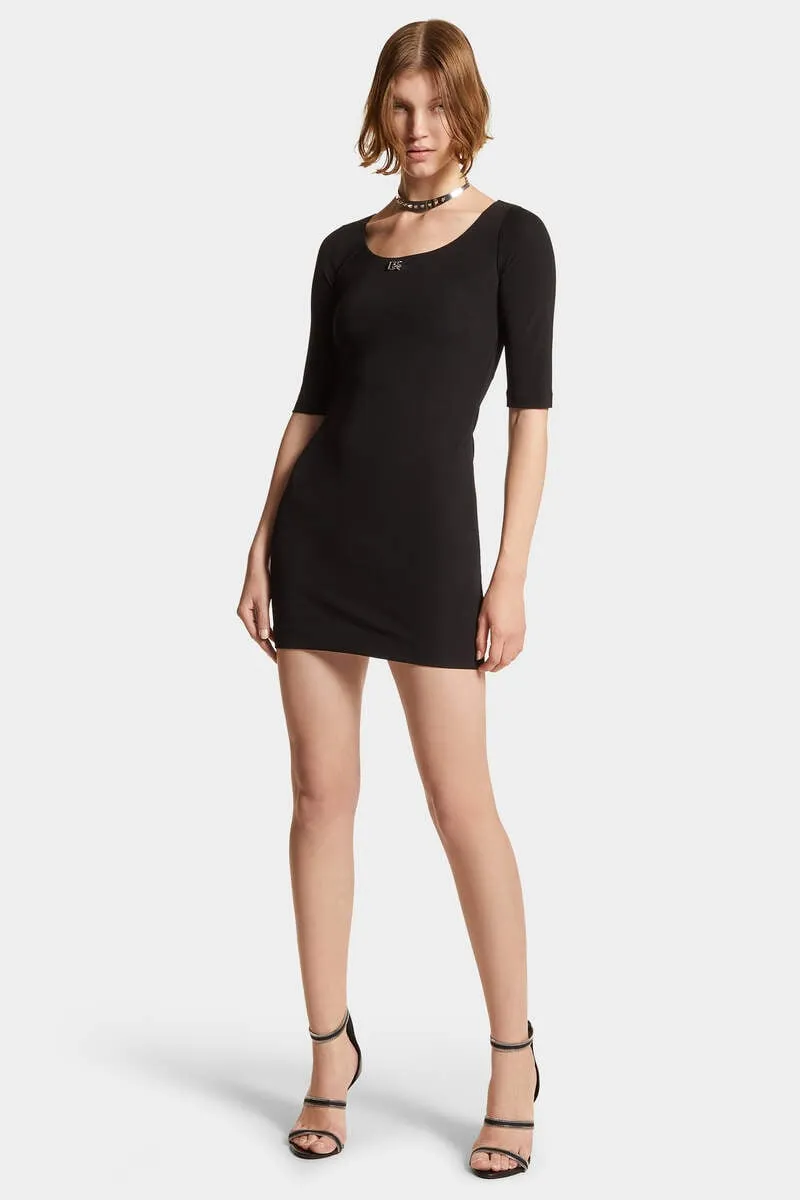 Dsquared2 Logo-Plaque Short-Sleeved Dress