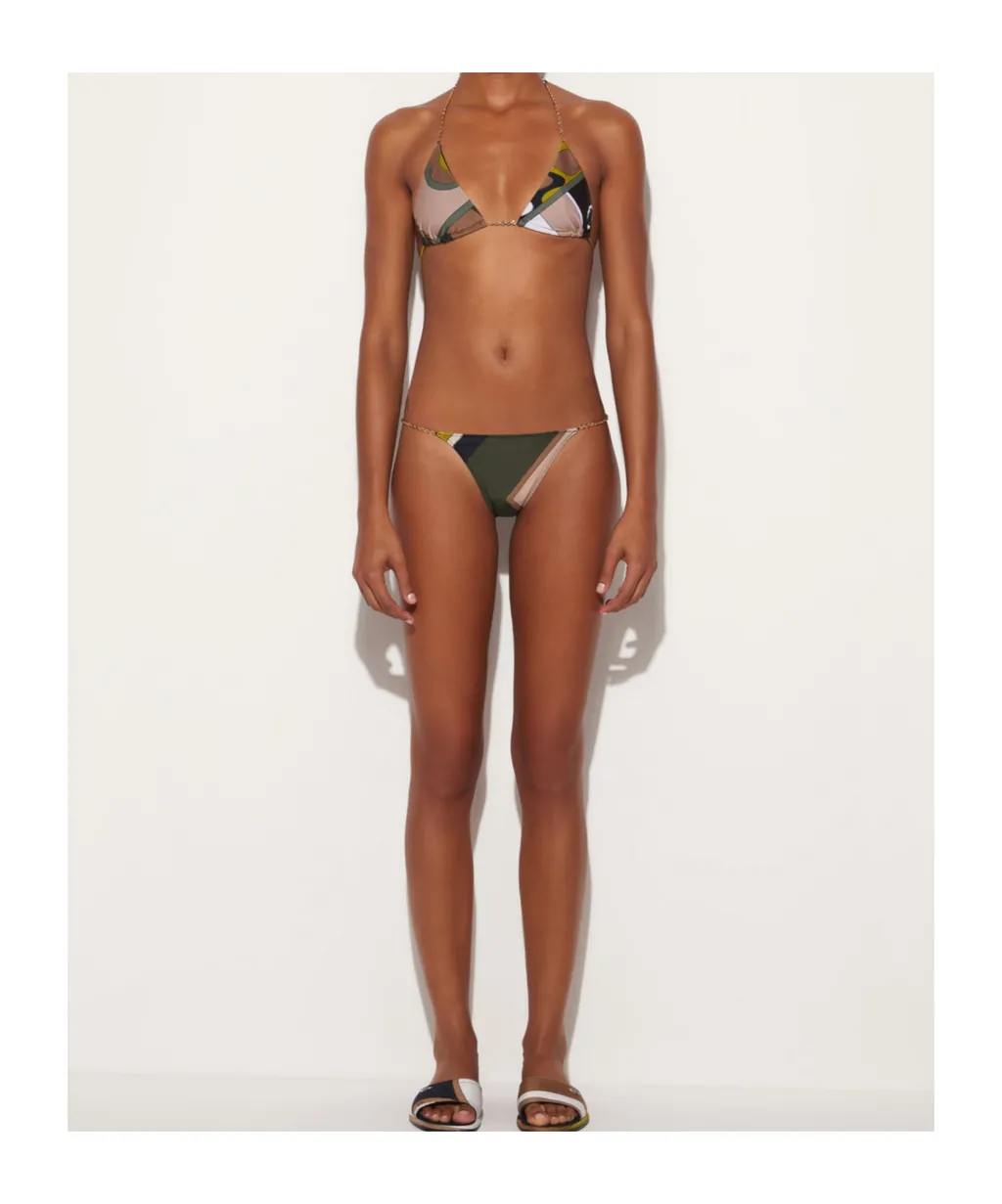 Pucci Graphic Printed Halterneck Bikini Top