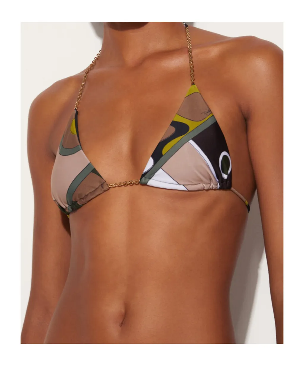 Pucci Graphic Printed Halterneck Bikini Top