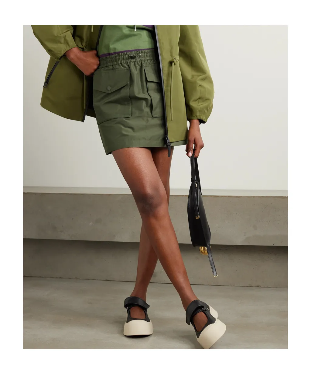 Elasticated-Waist Cargo Miniskirt