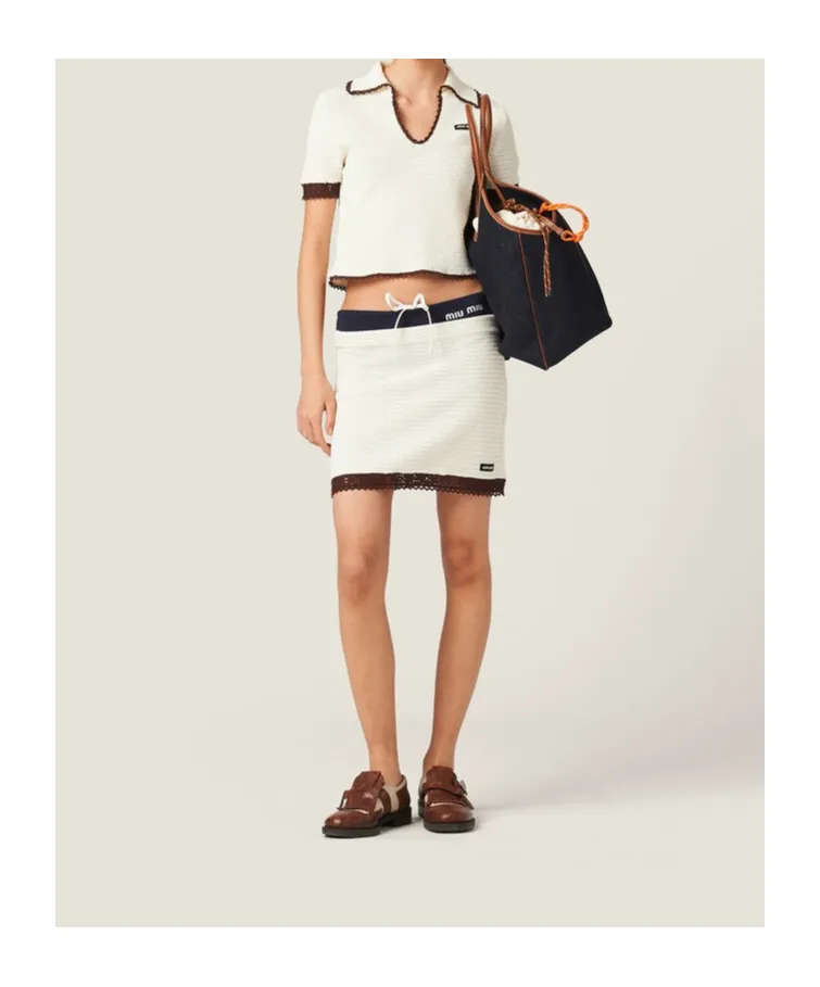Crocheted Cotton Polo Shirt