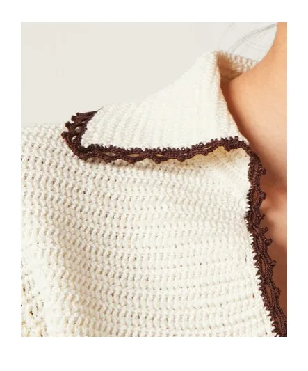 Crocheted Cotton Polo Shirt