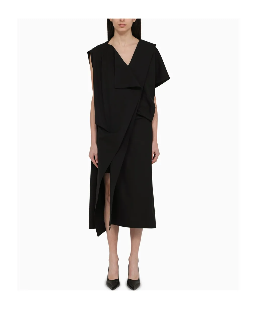 The Row Draped Asymmetrical Midi Dress