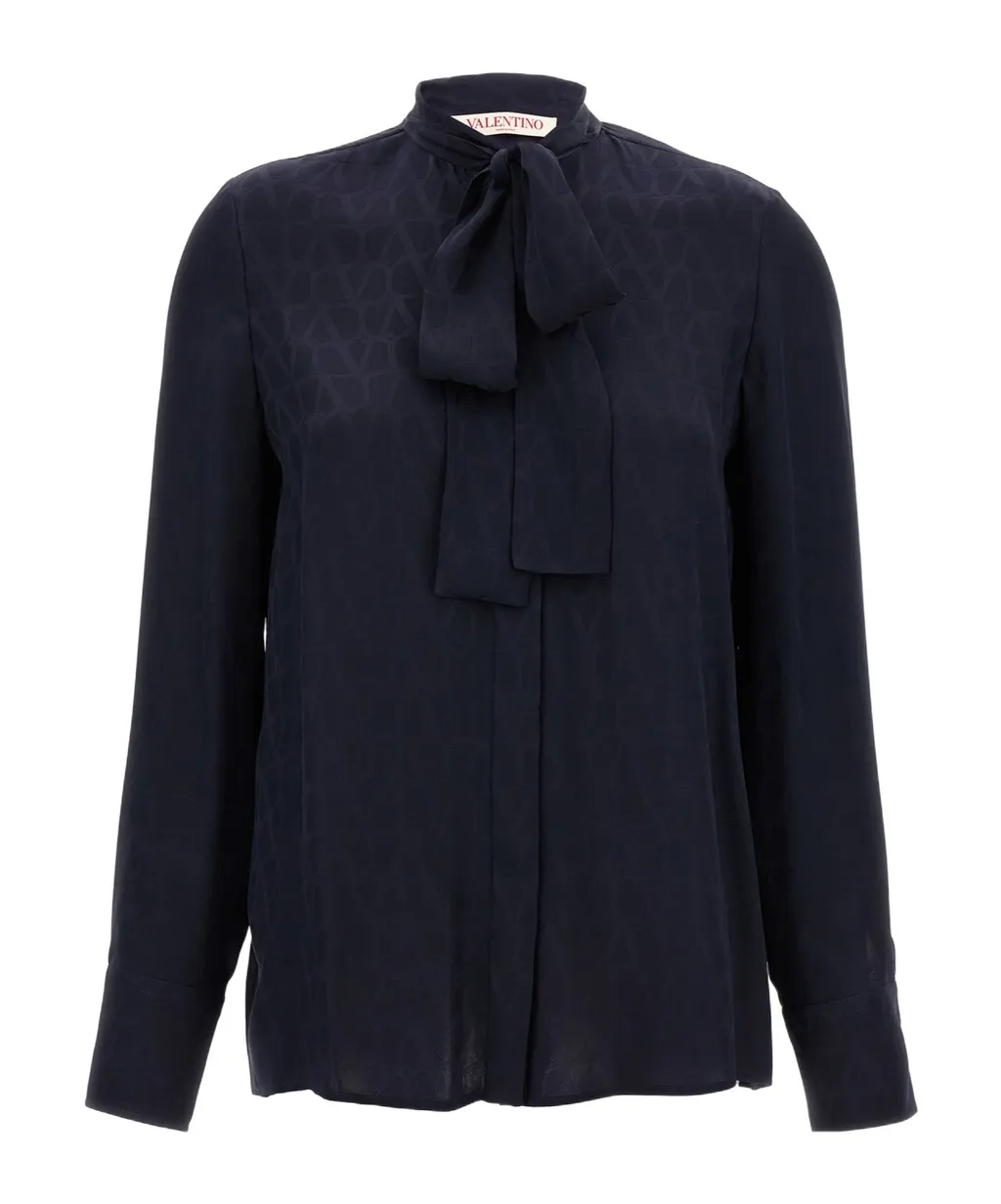 Valentino Toile Iconographe Jacquard Long-Sleeved Blouse