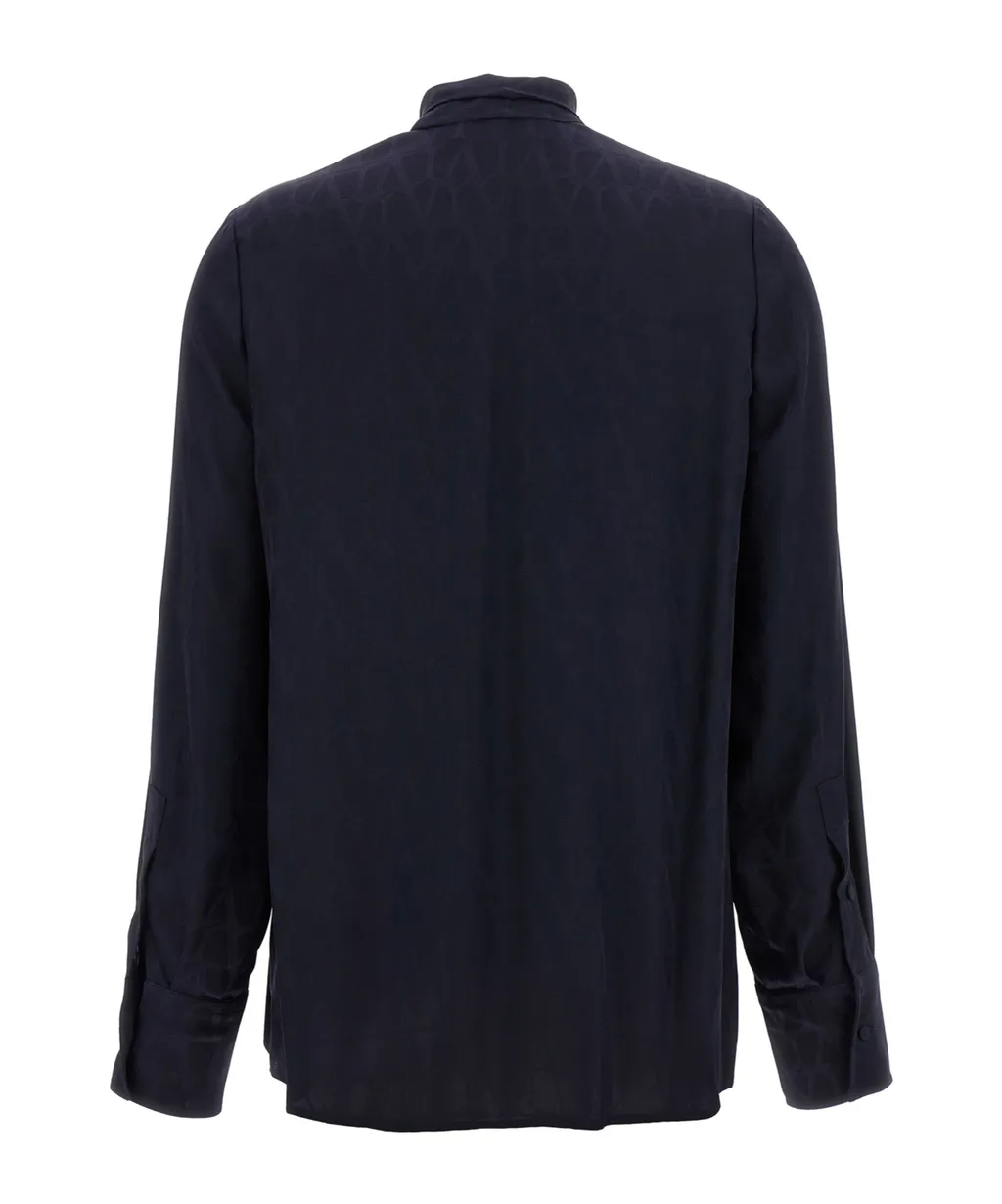 Valentino Toile Iconographe Jacquard Long-Sleeved Blouse