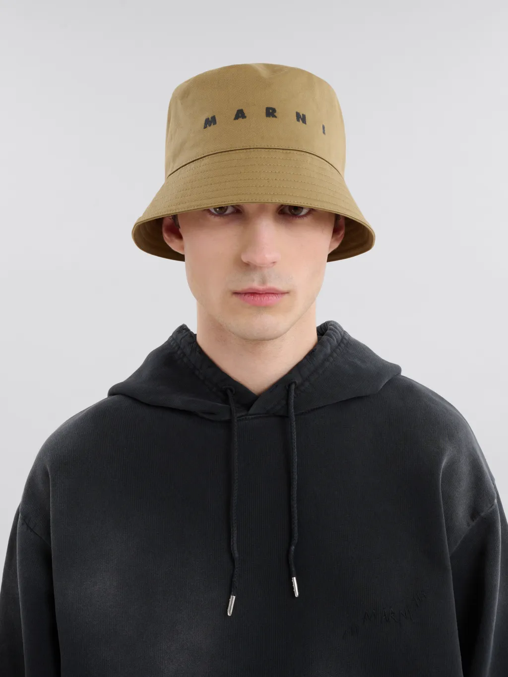 Marni Logo Embroidered Twill Bucket Hat