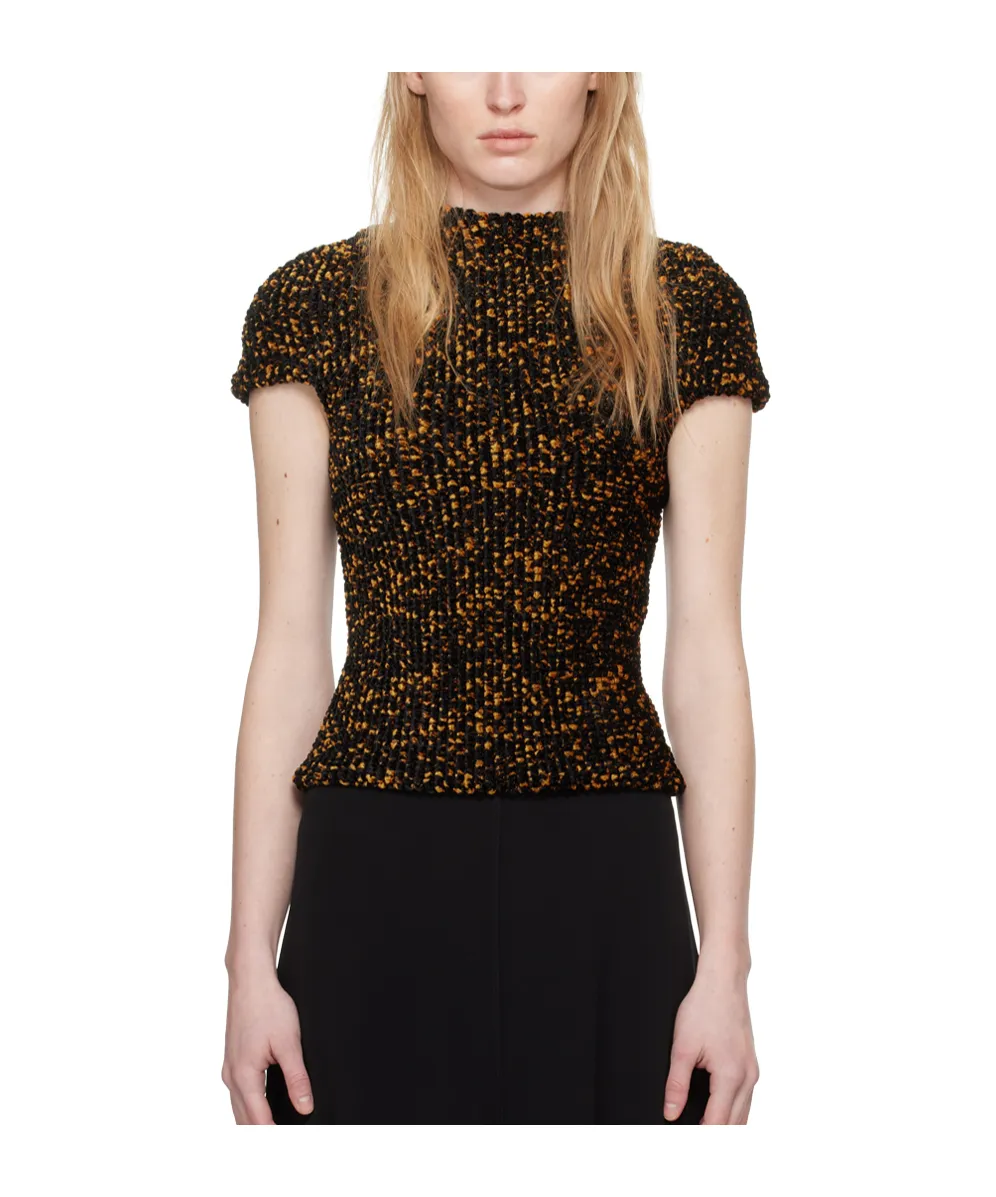 Tortoiseshell-Effect Chenille Top