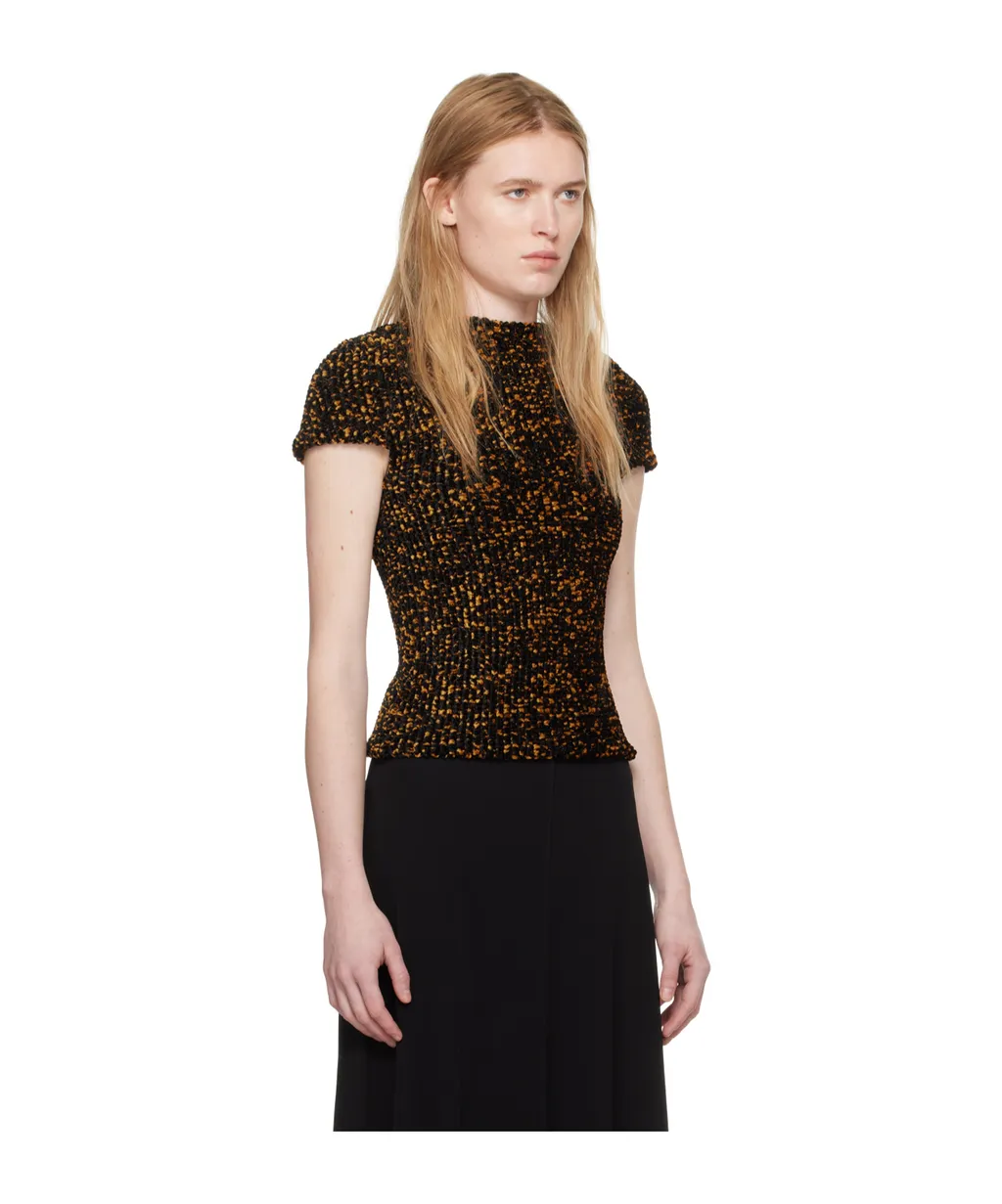 Tortoiseshell-Effect Chenille Top