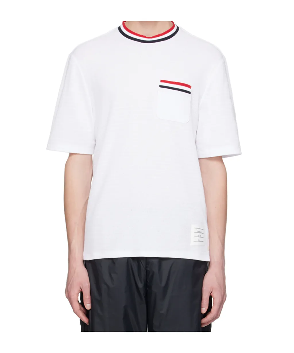 Pointelle-Knit Cotton T-Shirt