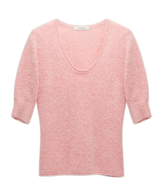 Brushed Fisherman's-Knit Top
