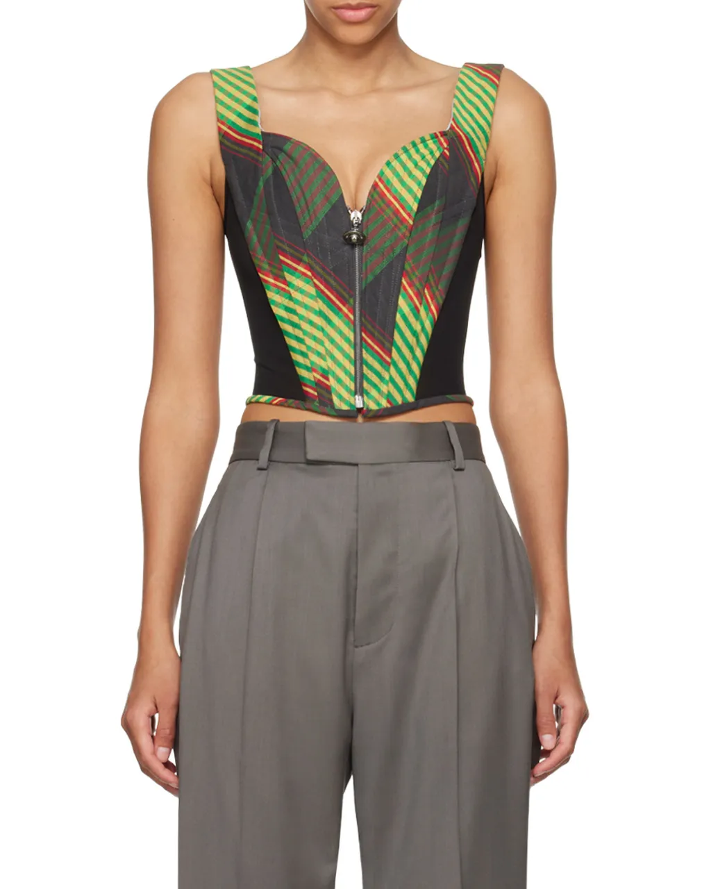 Vivienne Westwood Pattern-Printed Zipped Corset Top