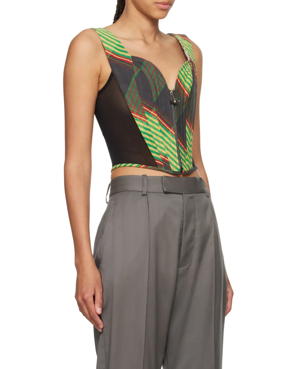 Vivienne Westwood Pattern-Printed Zipped Corset Top